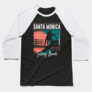 Santa Monica Surfing Baseball T-Shirt